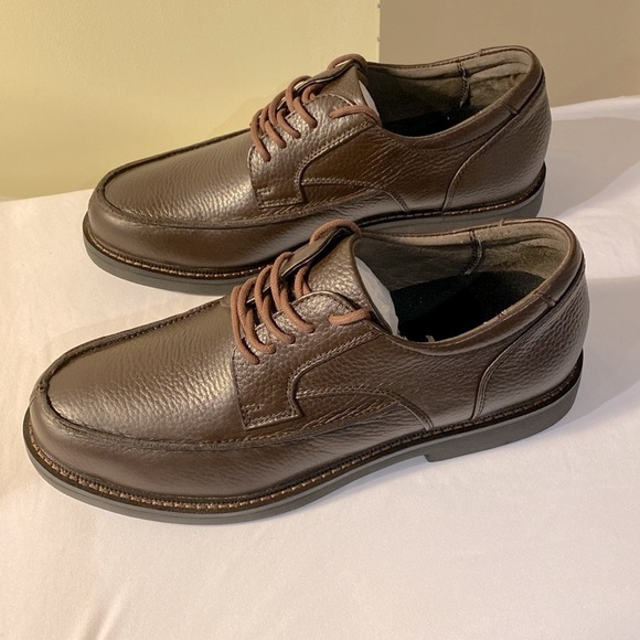 Apex Men's Moc Toe Oxford - Brown Leather Size 8.5 - Picture 2 of 5